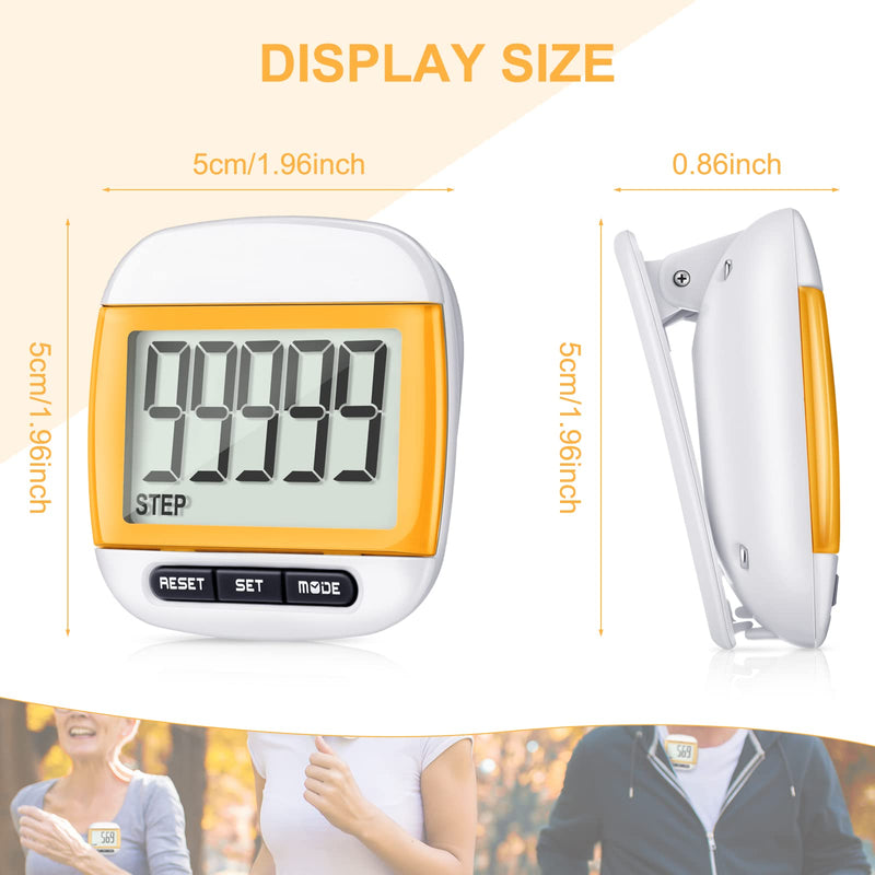 [Australia] - Step Counter LCD Clip on Pedometer Multifunction Walking Distance Tracker Portable Walking Seniors Pedometer Small Walking Pedometers for Men Women Kids Outdoor Sports Running Walking 3 