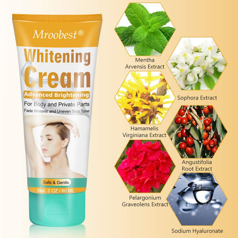 [Australia] - Underarm Whitening Cream, Skin Lightening Cream, Armpit Whitening Cream, Skin Bleaching Cream Effective for Armpit, Knees, Sensitive & Intimate Parts - 60ML 60 ml (Pack of 1) 