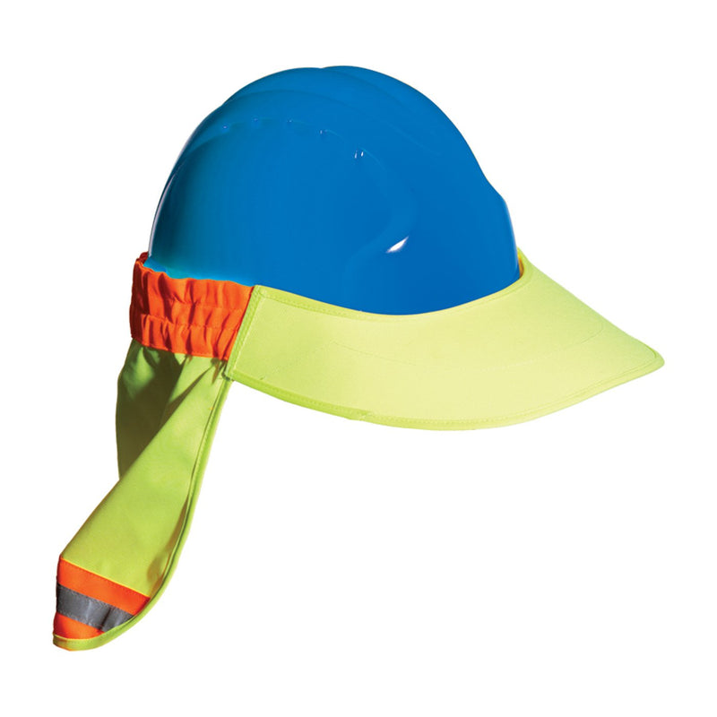 [Australia] - EZ-Cool 396-800-YEL Hi-Vis Hard Hat Neck Sun Shade With Visor, Large, Yellow 