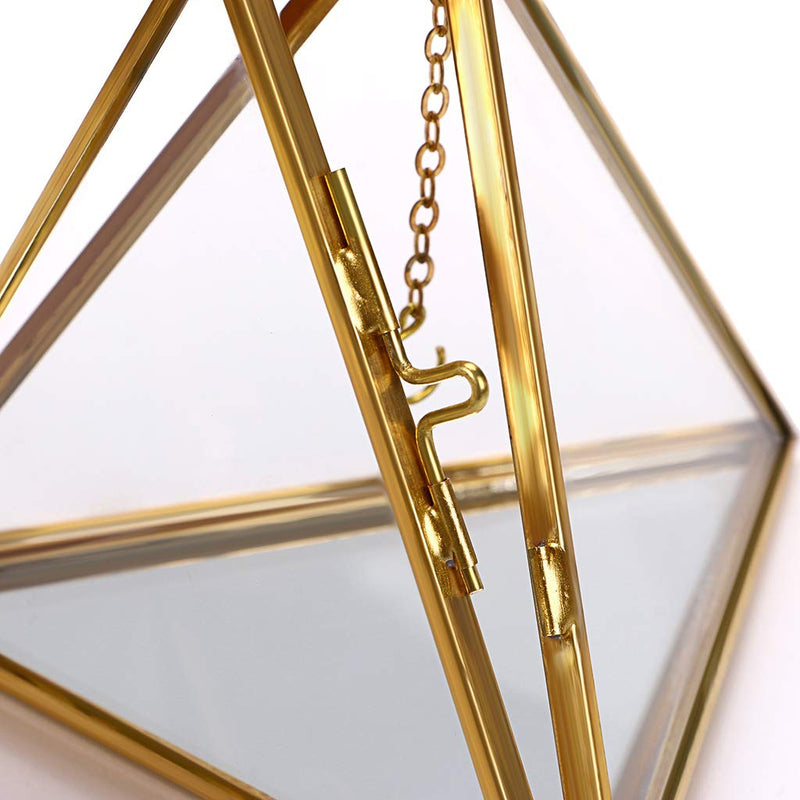 [Australia] - Hipiwe Jewelry Ring Display Holder - Pyramid Ring Holder Geometric Glass Ring Jewelry Box Wedding Ring Bearer Gift Box Hanging Prism Ring Stand Proposal Ring Display Case 