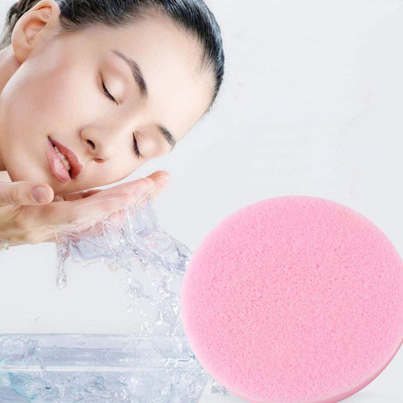 [Australia] - Facial Sponges Compressed,Face Cleansing Sponge,Beauty Makeup Removal Round Facial Wash Pads Cosmetic Exfoliating for Women (60 Pcs, Pink) 60 Pcs 