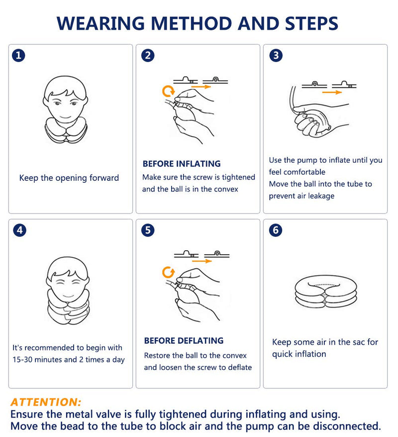 [Australia] - Cervical Neck Traction Device for Instant Neck Pain Relief - Inflatable & Adjustable Neck Stretcher Neck Support Brace, Best Neck Traction Pillow for Home Use Neck Decompression Blue 
