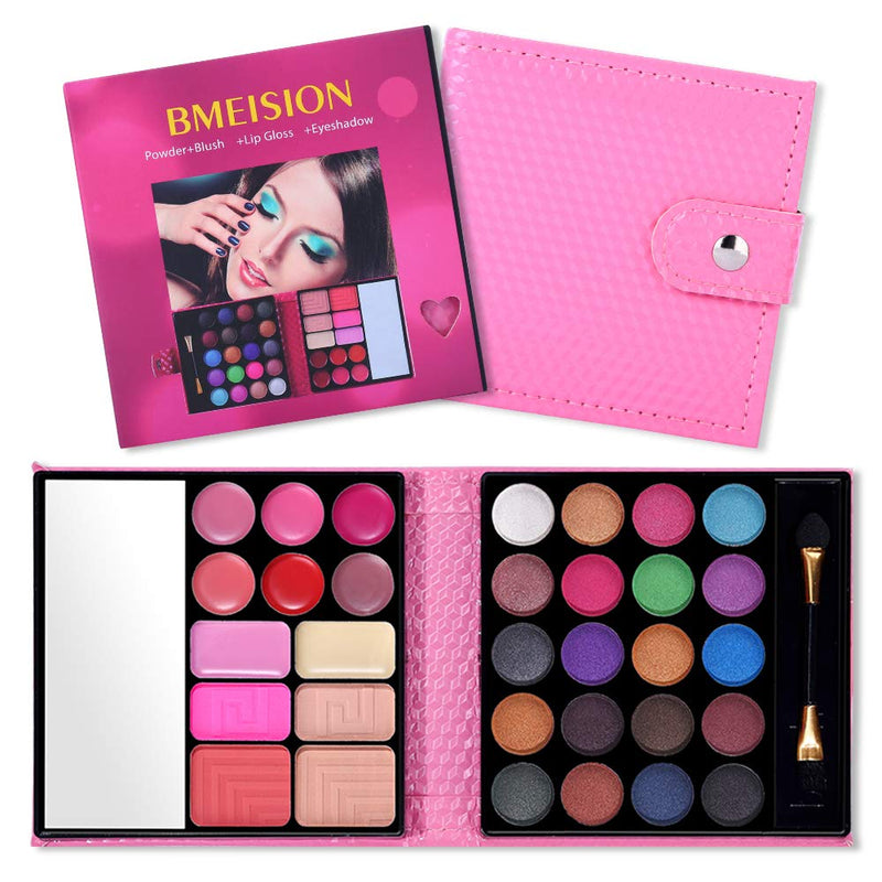 [Australia] - All in One Makeup Kit - 20 Eyeshadow, 6 Lip Glosses, 3 Blushers, 2 Powder, 1 Concealer, 1 Mirror, 1 Brush, Make Up Gift Set for Teen Girls, Beginners And Pros Pink 
