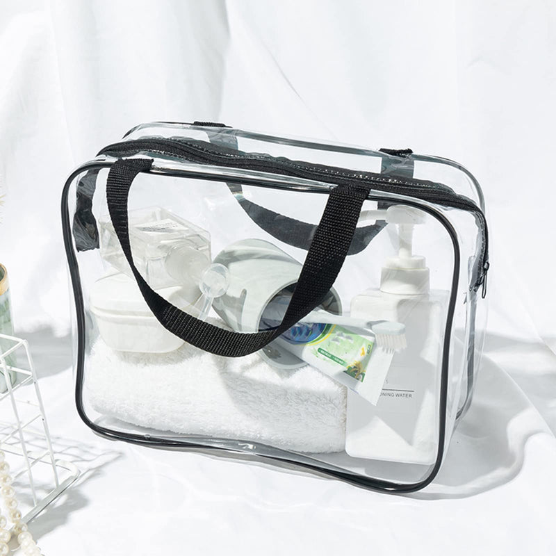 [Australia] - Clear Toiletry Bags, 2 Pcs Large Storage Makeup Bags Waterproof Transparent Cosmetic Gags for Travel 