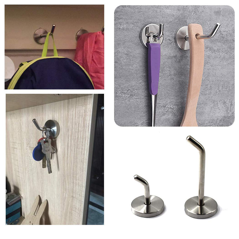 [Australia] - Stainless Steel Heavy Duty Long Nose Wall Mount Hook Kitchen Utensil Hanger Hook Robe Coat Hook With Screws And Expansion Pipes 4 Pack 50mm 