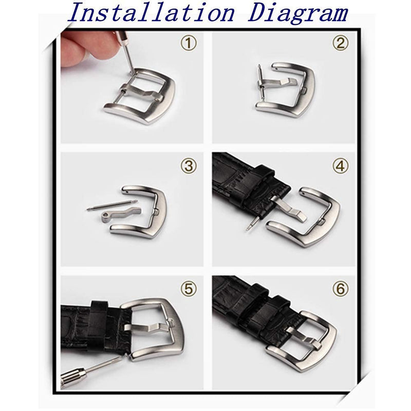 [Australia] - Dioway 4 Pieces 304 Stainless Steel Watch Buckle Clasp Replacement for Watch Bands Strap - 18mm 20mm 22mm 24mm Silver Watch Band Buckle 18mm(4pcs) 