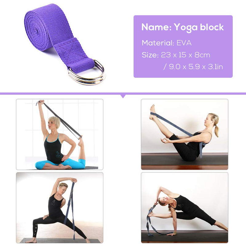 [Australia] - Lixada Yoga Starter Kit 5pcs Yoga Equipment Set with Yoga Blocks Yoga Ball Stretching Strap Resistance Loop Band Exercise Band Blue 
