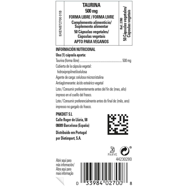 [Australia] - Solgar Taurine 500 mg Vegetable Capsules - Pack of 50 - Free from Sugar, Salt and Starch - Essential Amino Acid - Vegan and Gluten Free, Gold 