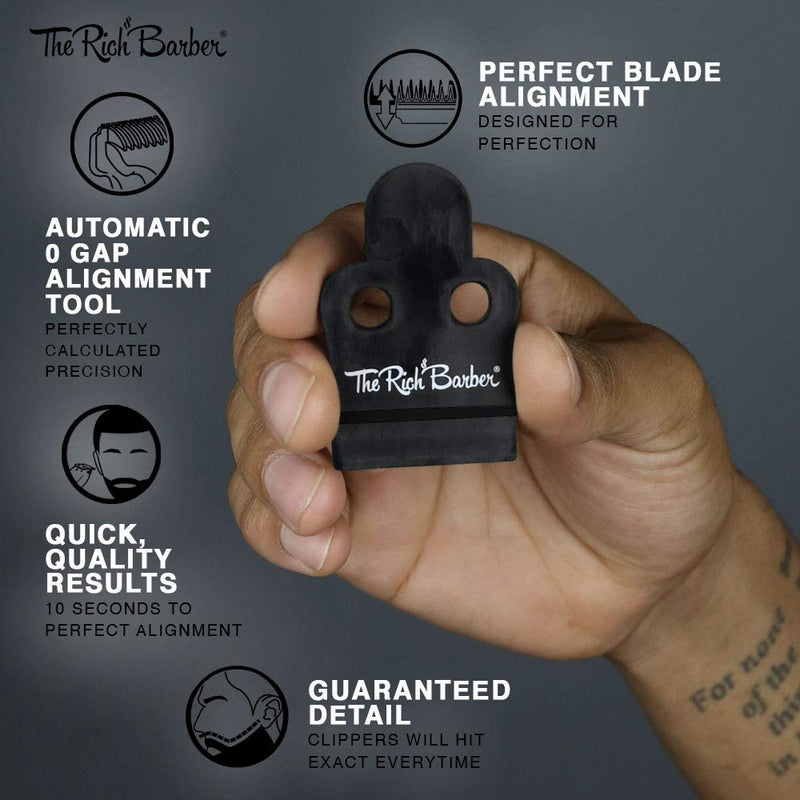 [Australia] - The Rich Barber On The Money 10 Second Blade Setter | Zero Gap Tool for Sharper Lines, Cleaner Fades & Precision Detail | Full Precision Shave in Seconds (Compatible with Andis Outliners Compatible With Andis Outliners 