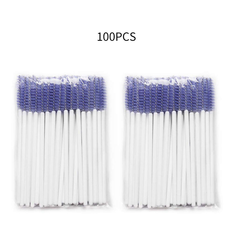 [Australia] - MyAoKuE-UP 100 Pack Eyelash Mascara Wands Disposable Lash Brushes for Extensions Makeup Applicator Tool, White/Purple… White/Purple-100pcs 