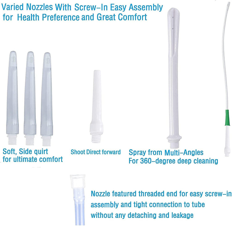 [Australia] - Sealable Silicone Enema Bag Kit 6Pcs Enema Nozzle Tips Colon Tube Replacement for Colon Cleansing Constipation Women Men, Clear Coffee Enema Kit Hot Water Bottle Bucket Douche Bag Backflow Prevention 