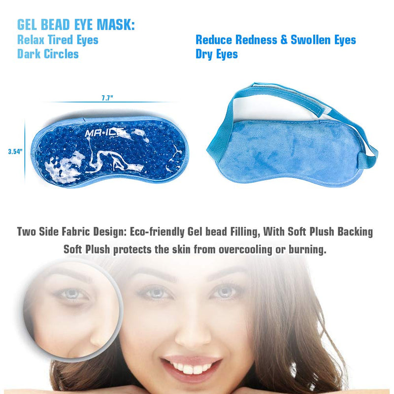 [Australia] - Face Ice Pack for Injuries Cooling Face Mask & Cooling Eye Mask Set, Reusable Gel Hot Cold Compress Ice Pack for Face Swelling & Puffy Eyes & Stress Relief & Migraines & Relaxation 