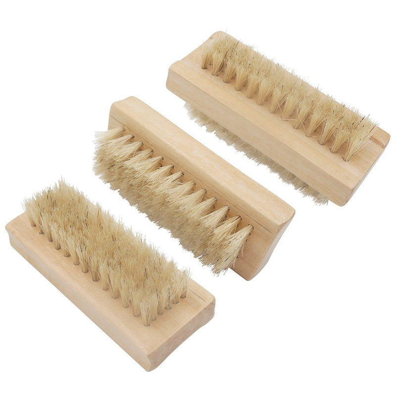 [Australia] - Beautyours Wooden Hand & Nail Brush 2-Pack Set - Natural Bristle SPA Dual Surface Two-Sided 