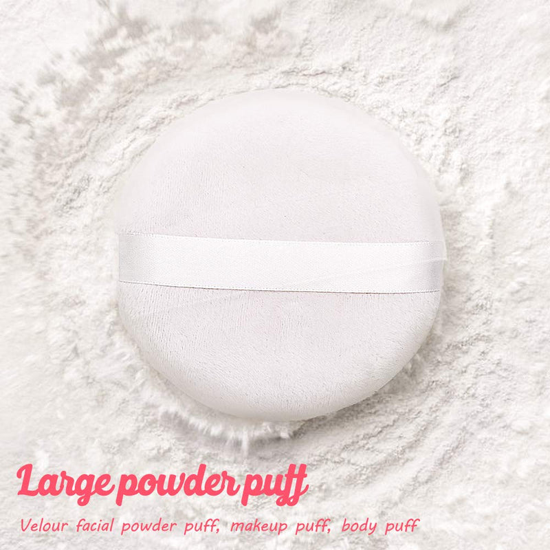 [Australia] - Topwon 4 Inch Powder Puff, Washable Large Body Powder Puff, Soft & Furry - 3Pcs A 