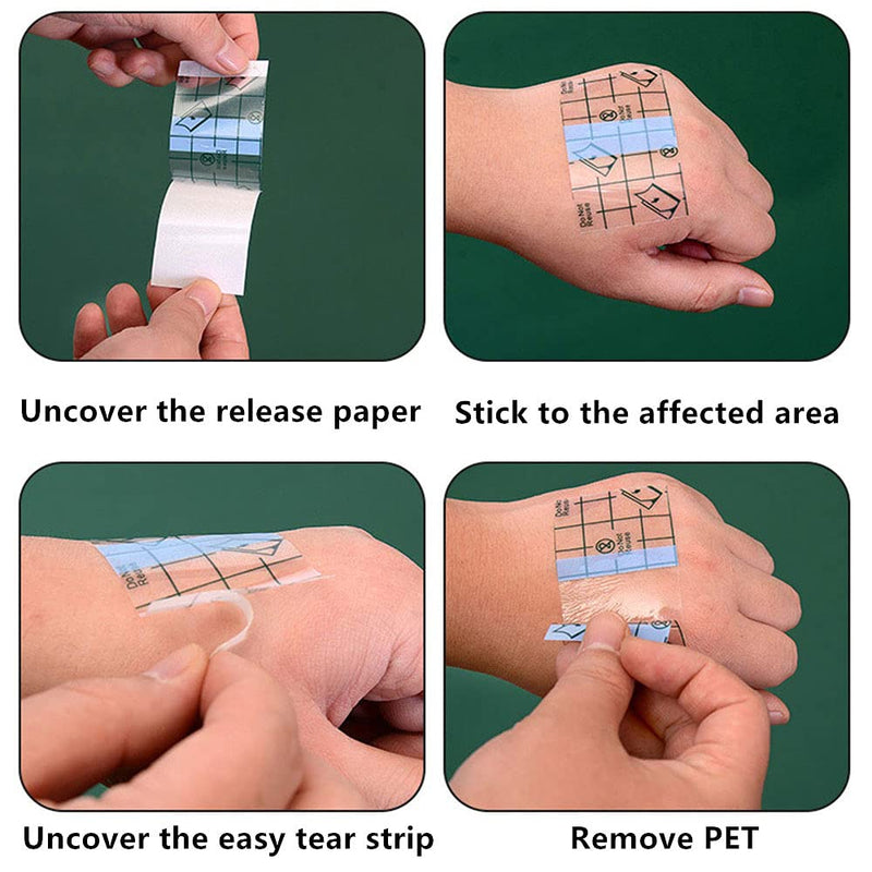 [Australia] - Waterproof Transparent Stretch Adhesive Bandage Waterproof Dressing Film Clear Adhesive Bandages Use for Tattoo Aftercare Bath Sticker 
