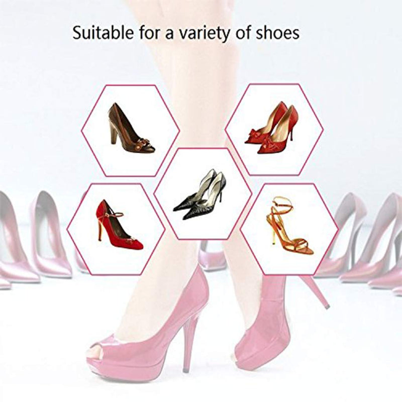 [Australia] - 2 Pairs Silicone High Heel Everyday Insoles, Massage Foot Cushion, Soft Gel Shoe Insert Pads for Pain Relief, Length: 21cm, Transparent 