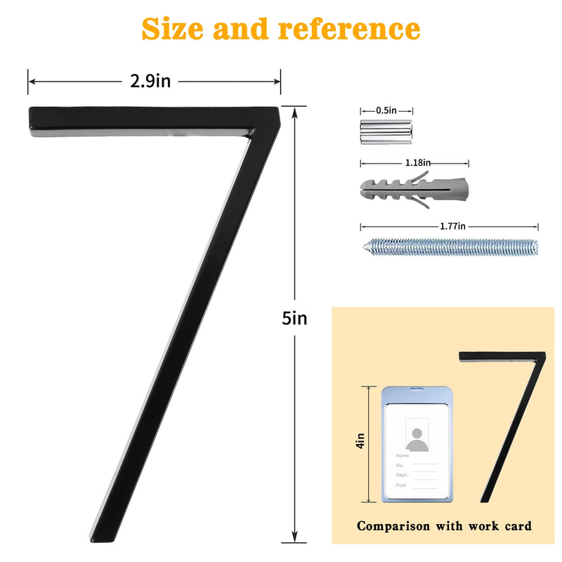 [Australia] - 5" Floating Stainless Steel Address House Number, Modern Metal Anti-Rust House Numbers with Nail Kits for Door Garden Mailbox Decor Visibility Signage (0) 0 