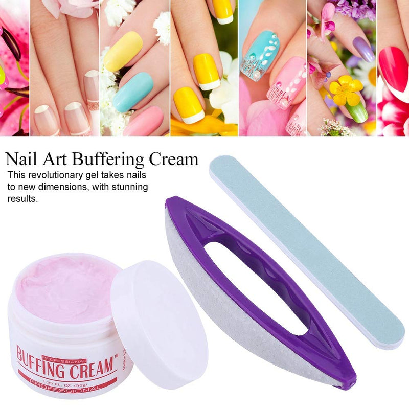[Australia] - Nail Manicure Tool Kit, 3pcs Nail Art Design Set, 3Pcs/Set Nail Art Buffing Cream + Nail Brush Buffer Varnish Polish + Polishing Strip Nail Art S 
