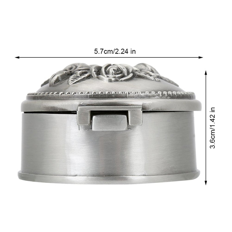 [Australia] - GLOGLOW Home Decorative Jewelry Treasure Box with Engraved Flower Round Shaped Zinc-Alloy Jewelry Box for Ring Necklace Storage 