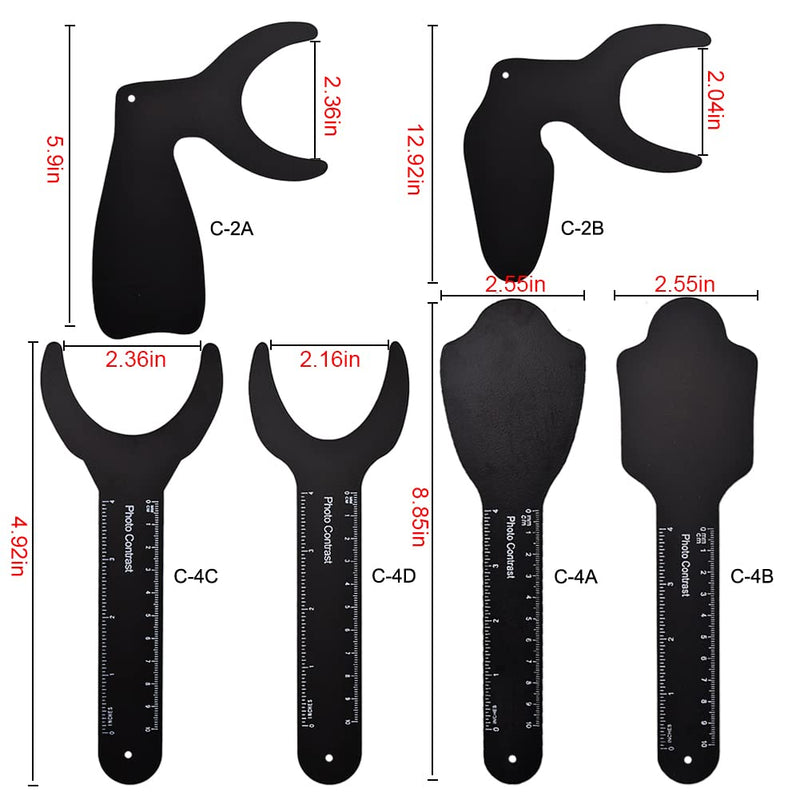 [Australia] - 6 Pcs Dental Photography Contraster, 6 Size Black Background Board Dental Photo Contrast Kit, for Palatal Photo Contrast 