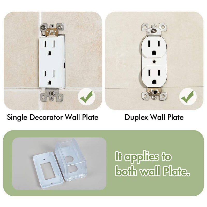 [Australia] - EUDEMON Baby Safety Electrical Outlet Cover Box Childproof Large Plug Cover for Babyproofing Outlets Easy to Install & Use (Transparent) Transparent 