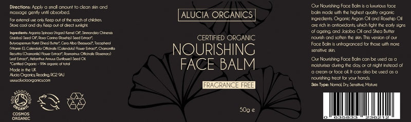 [Australia] - Alucia Organics Certified Organic Nourishing Face Balm Fragrance Free 50g 
