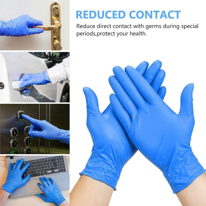 [Australia] - Multi-Purpose Vinyl Gloves, Powder Free, Disposable, Extra Strong - Box of 100 - Blue - UK SELLER (S) S (Pack of 100) 