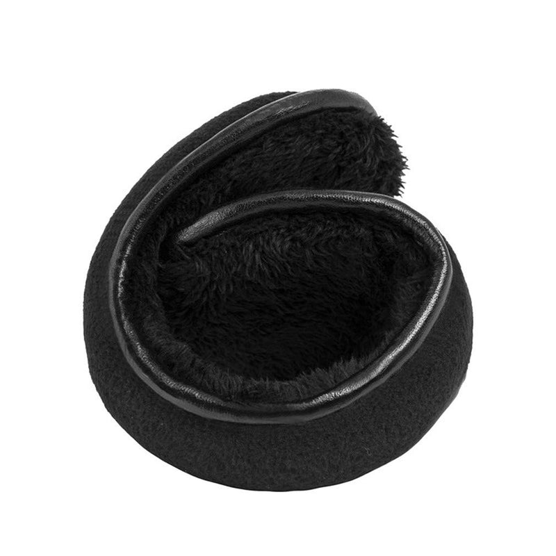 [Australia] - Warm Earmuffs Ear Warmers for Men Women Foldable Fleece Unisex Winter Outdoor Earmuffs Black 
