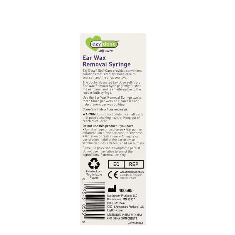 [Australia] - Ezy Dose Ear Wax Removal Syringe with Tri-Stream Tip, Perfect for Kids and Adults, 20mL Capacity 