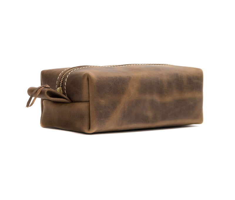 [Australia] - SAN TAN Handmade Genuine Leather Toiletry Bag Travel Dopp Kit ~ Made in the USA (Standard, Desert Sand) Standard 