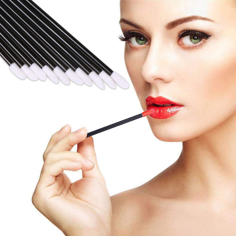 [Australia] - EVERMARKET(TM) 500 Pieces Disposable Lip Brushes Lipstick Gloss Wands Applicator Makeup Tool Kits, Black 