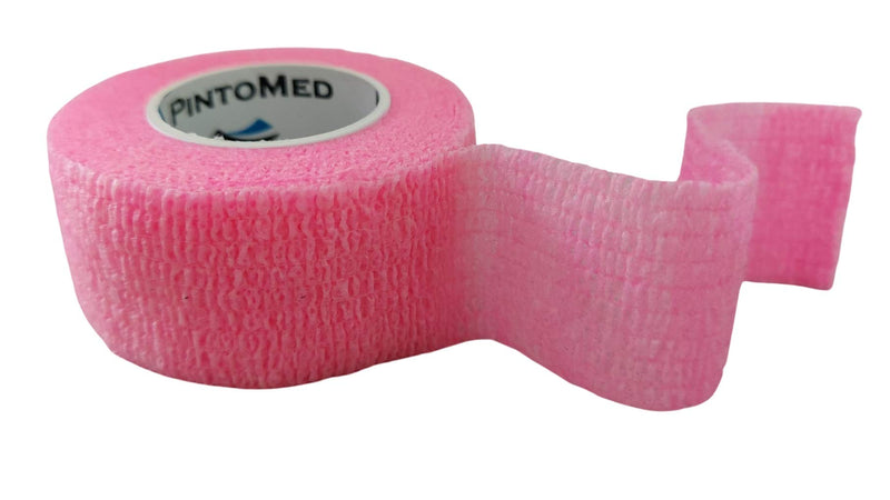 [Australia] - PintoMed PINK Cohesive Bandage Stretched 6 Rolls x 2.5cm x 4.5mts Self-adhesive Flexible Bandages, Professional Quality, First Aid Sports Wrap Bandages - Pack of 6 