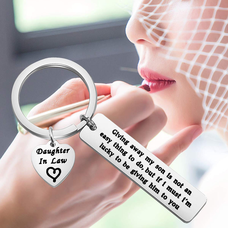 [Australia] - ENSIANTH Daughter in Law Gift Giving Away My Son is Not an Easy Thing to Do Keychain Wedding Gift Jewelry for Bride Bridal Shower Gift Daughter In Law Keychain 