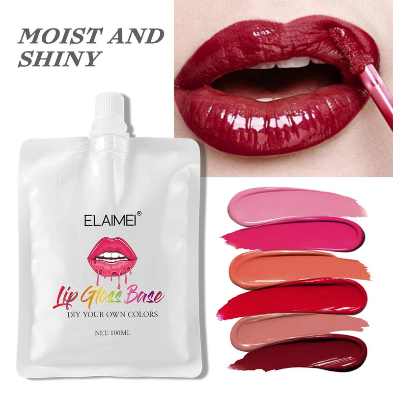 [Australia] - Moisturize Lip Gloss Base, Clear Base Lip Gloss, Lip Gloss Base Oil Material Lip Makeup Primers, Non-Stick Lipstick Primer for DIY Handmade Lip Balms Lip Gloss (100ML) 