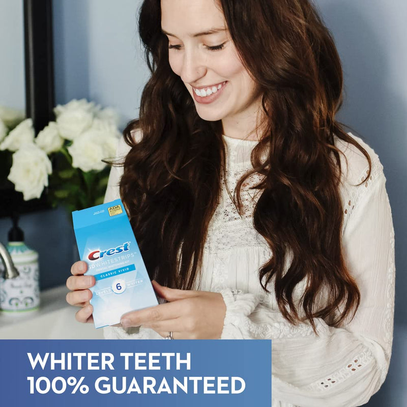 [Australia] - Crest 3D Whitestrips, Classic Vivid, Teeth Whitening Strip Kit, 20 Strips (10 Count Pack) 