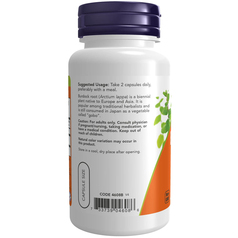 [Australia] - NOW Supplements, Burdock Root (Arctium lappa) 430 mg, Herbal Supplement, 100 Veg Capsules 1 