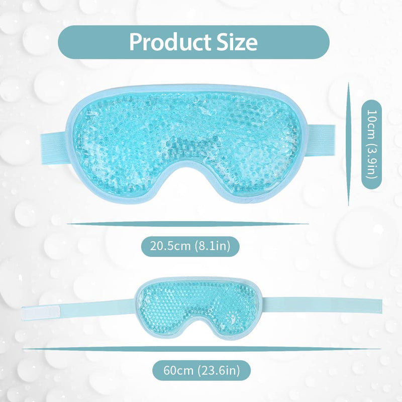 [Australia] - NEWGO Cooling Eye Mask for Puffy Eyes, Reusable Hot Cold Therapy Gel Cold Eye Mask for Migraine, Headache, Dark Circles, Dry Eyes, Swollen Eyes, Sinus Pain, Light Blue 