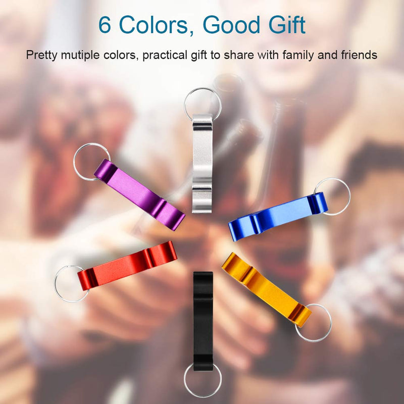[Australia] - 6PCS Colorful Mcyye Beer Bottle Openers, Premium Metal Keychain Bottle Opener, Beverage Bottle Opener for Men, Women, Small and Practical, Easy to Carry, Open the Lids of Beer Bottle Easily 