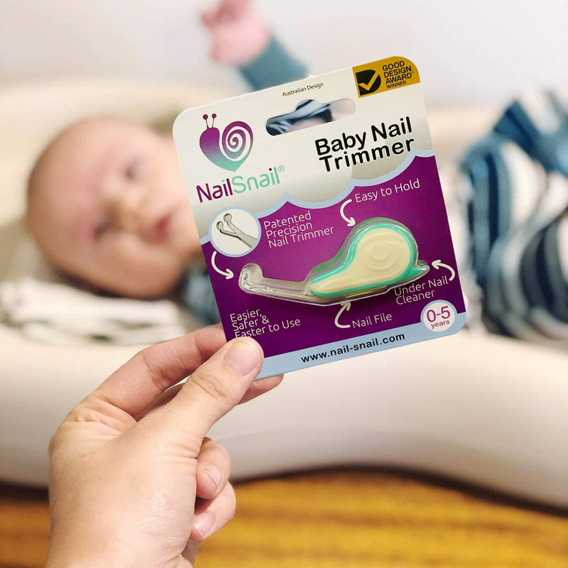 [Australia] - NAIL SNAIL Baby Nail Care Kit. Baby Nail Care Set: Baby Nail Trimmer, File & Under Nail Cleaner. Ideal for Newborn, Infant and Toddler nails. Safer than Clipper, scissors. Easier than nail filer 