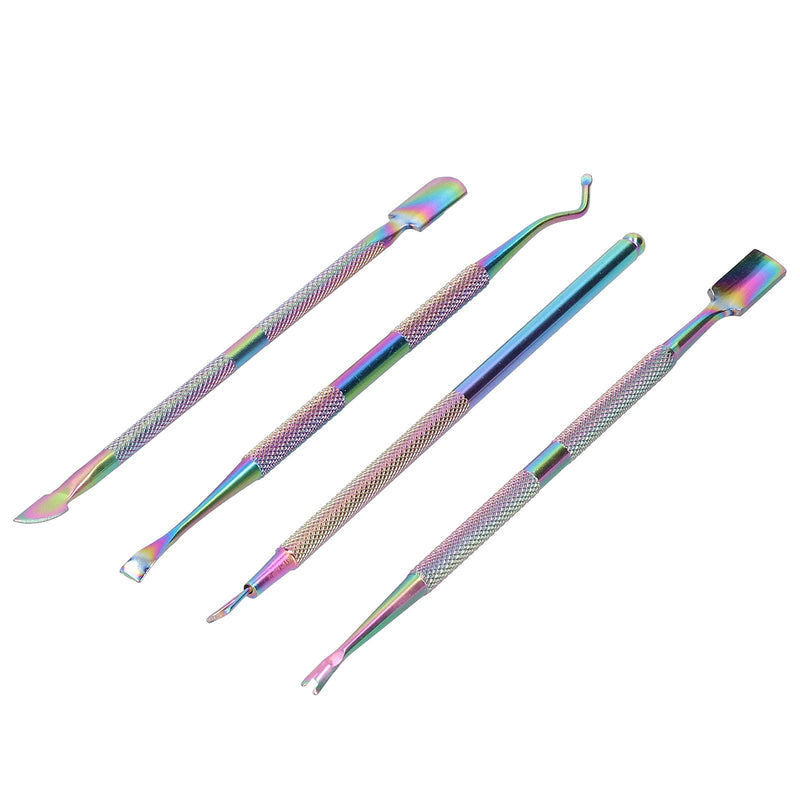 [Australia] - 4pcs Cuticle Trimmer with Cuticle Pusher, Double-Headed Stainless Steel Nail Remover Set 
