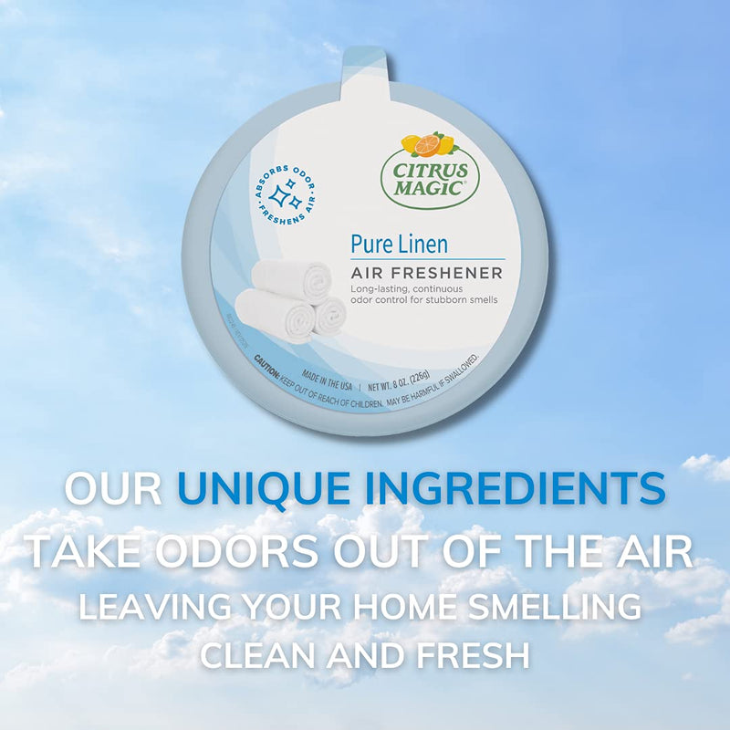 [Australia] - Citrus Magic, Pure Linen, Odor Absorbing Solid Air Freshener, 8-Ounce, 8 Ounce (Pack of 1) Citrus 8 Ounce (Pack of 1) 