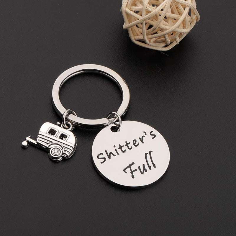 [Australia] - Shitter's Full Keychain Happy Camper RV Keychain Camping Keychain Trailer Christmas Vacation Jewelry Shitter's Full Keyring 