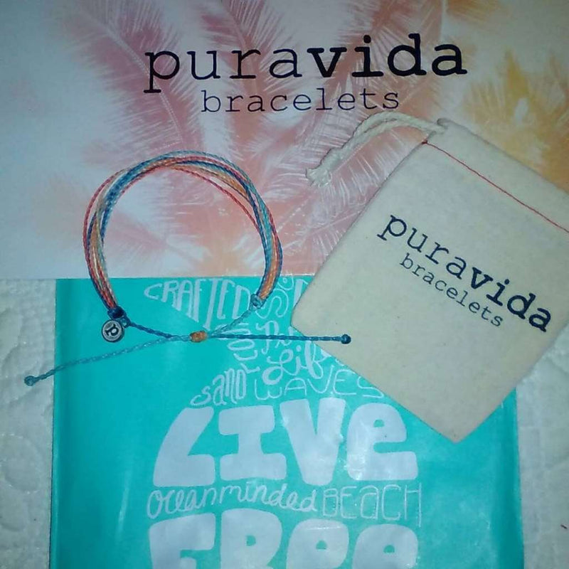 [Australia] - Pura Vida Jewelry Bracelets Bright Bracelet - 100% Waterproof and Handmade w/Coated Charm, Adjustable Band Citrus Surfline 