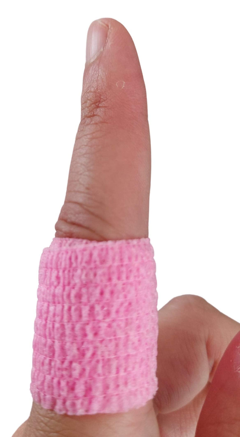 [Australia] - PintoMed PINK Cohesive Bandage Stretched 6 Rolls x 2.5cm x 4.5mts Self-adhesive Flexible Bandages, Professional Quality, First Aid Sports Wrap Bandages - Pack of 6 