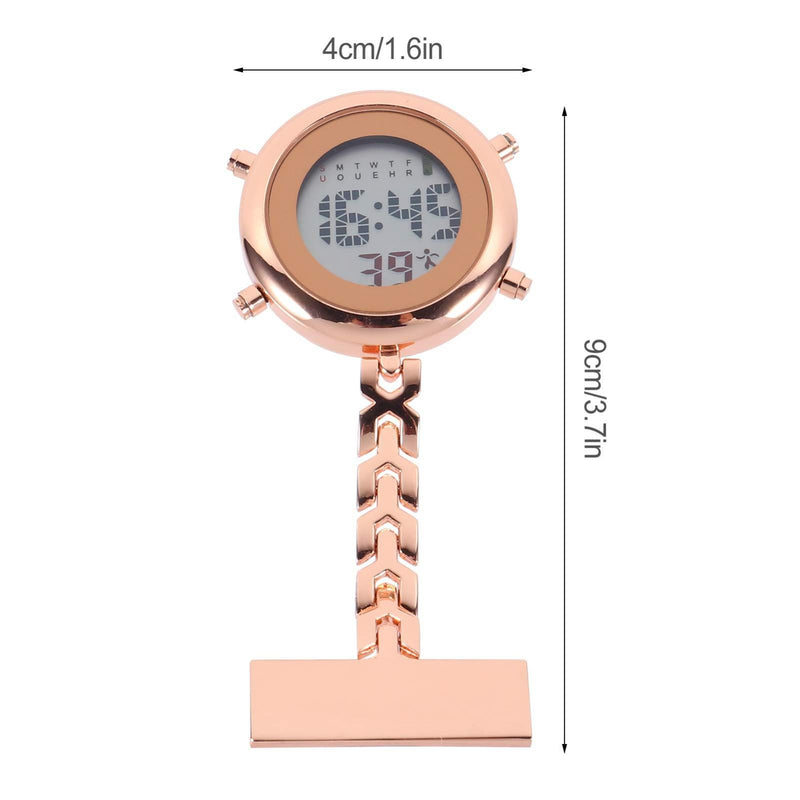 [Australia] - Hemobllo Nurses Watch - Nursing Clip Watches Multi- Function Digital Fob Pocket Watches Round Hanging Pin- on Brooch Fob Watch for for 2021 Graduation Students Gifts Rose Gold 