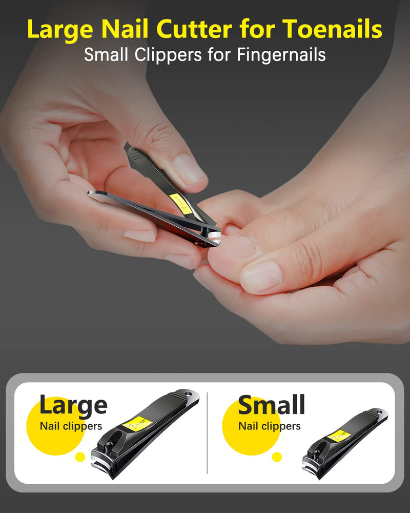 [Australia] - Nail Clippers 2PCs Nail Cutter Set Stainless Steel Fingernails Toenails Clippers for Men Women Sturdy Nail Clipping Kit (2 Count (Pack of 1), 2) 2 Count (Pack of 1) 
