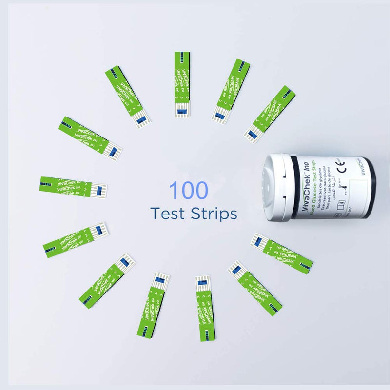 [Australia] - VivaChek Diabete Test Strips x 100 & Diabete Lancets x 100, No Coding Blood Glucose Test Strips, Blood Suger Test Strips for for UK Diabetics (VivaChek Ino） VivaChek Ino X 100 strips 