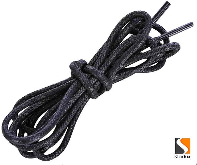 [Australia] - Round Waxed Shoelaces-For Oxford Shoes Round Dress Shoes Boots Leather Shoe Laces,2.5mm Width,80-100cm Length.… Length 100CM Black 