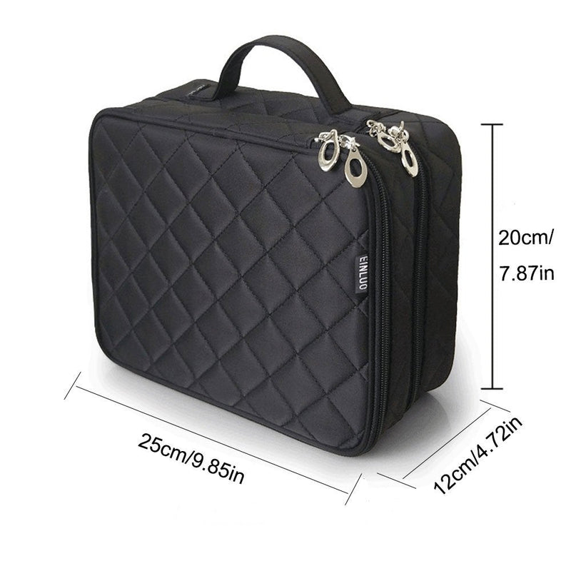 [Australia] - Large Cosmetic Bag, ONEGenug Makeup Bag Pouch, Double Layer for Ladies, Wash Bag Travel Bag 25 * 20 * 12cm (Size L black) Black Xl 