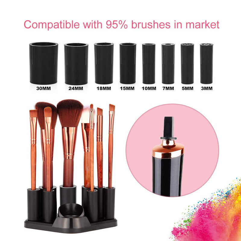 [Australia] - Hangsun Makeup Brush Cleaner and Dryer Machine Electric Cosmetic Make Up Brushes Set Cleaning Tool with 8 Size Rubber Collars Wash and Dry in Seconds 